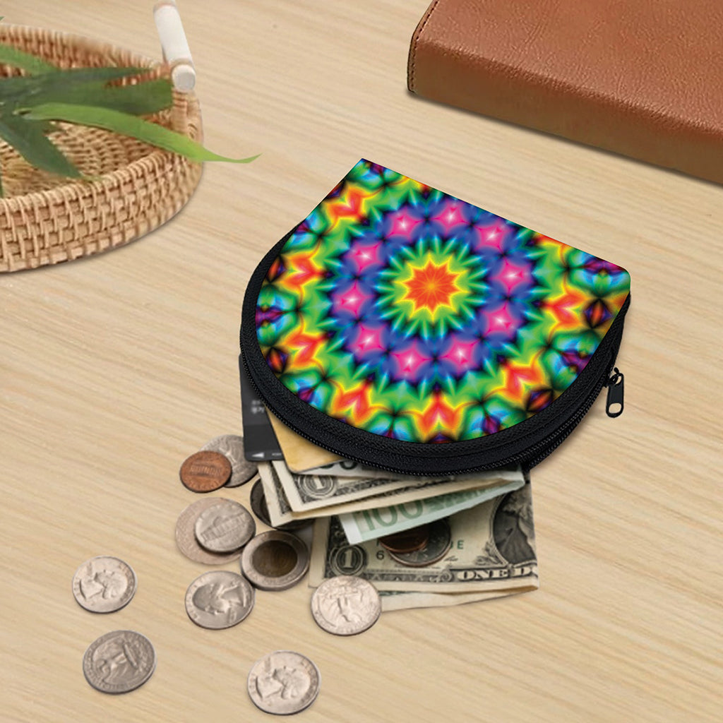 Rainbow Kaleidoscope Print Coin Purse