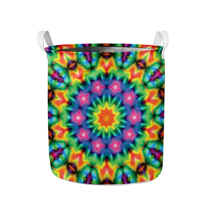 Rainbow Kaleidoscope Print Collapsible Laundry Basket