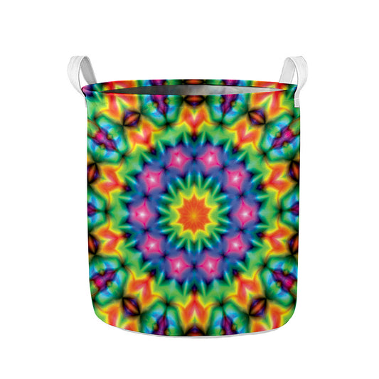 Rainbow Kaleidoscope Print Collapsible Laundry Basket