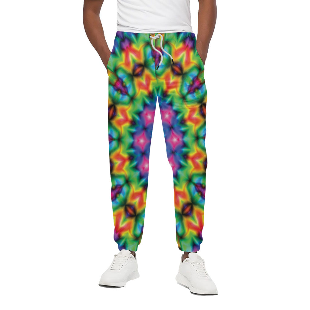 Rainbow Kaleidoscope Print Cotton Pants