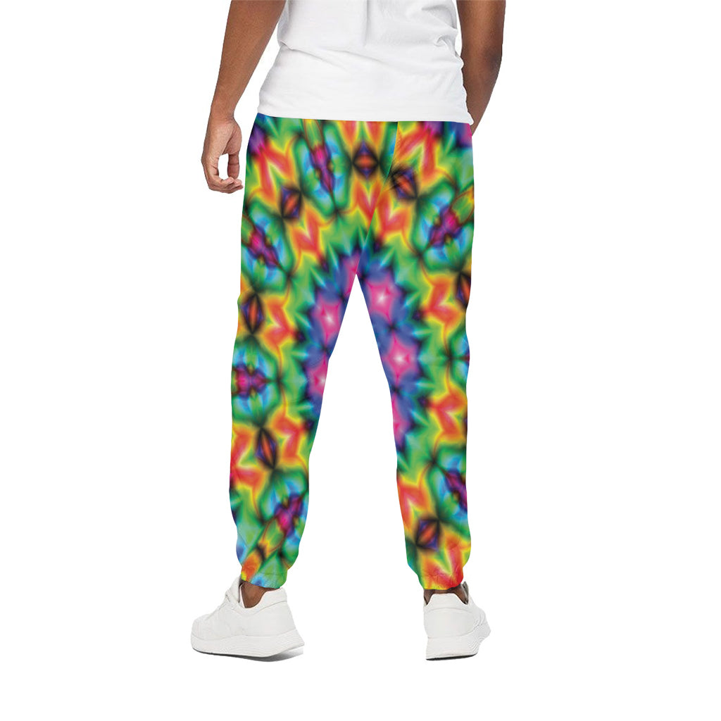 Rainbow Kaleidoscope Print Cotton Pants