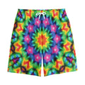 Rainbow Kaleidoscope Print Cotton Shorts