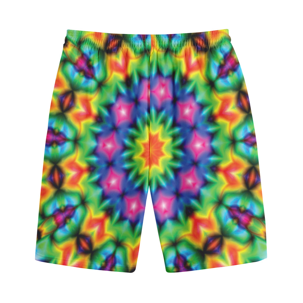 Rainbow Kaleidoscope Print Cotton Shorts