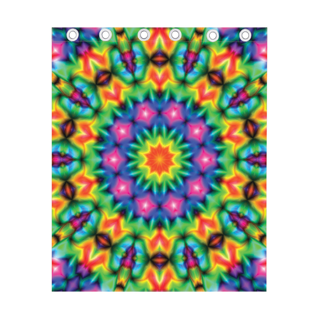 Rainbow Kaleidoscope Print Curtain