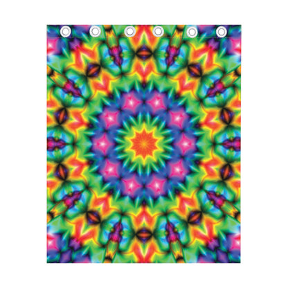 Rainbow Kaleidoscope Print Curtain