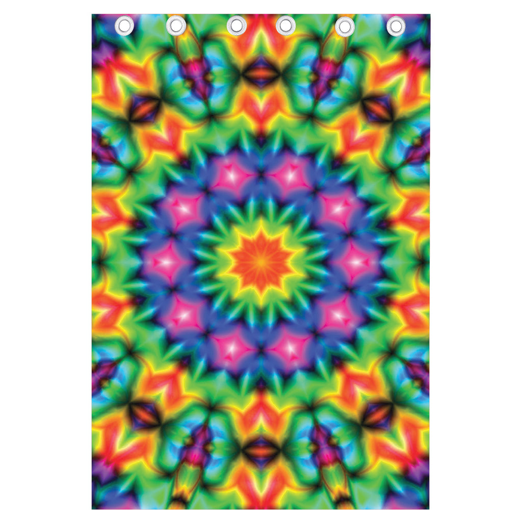 Rainbow Kaleidoscope Print Curtain