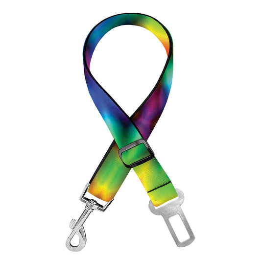 Rainbow Kaleidoscope Print Dog Seat Belt