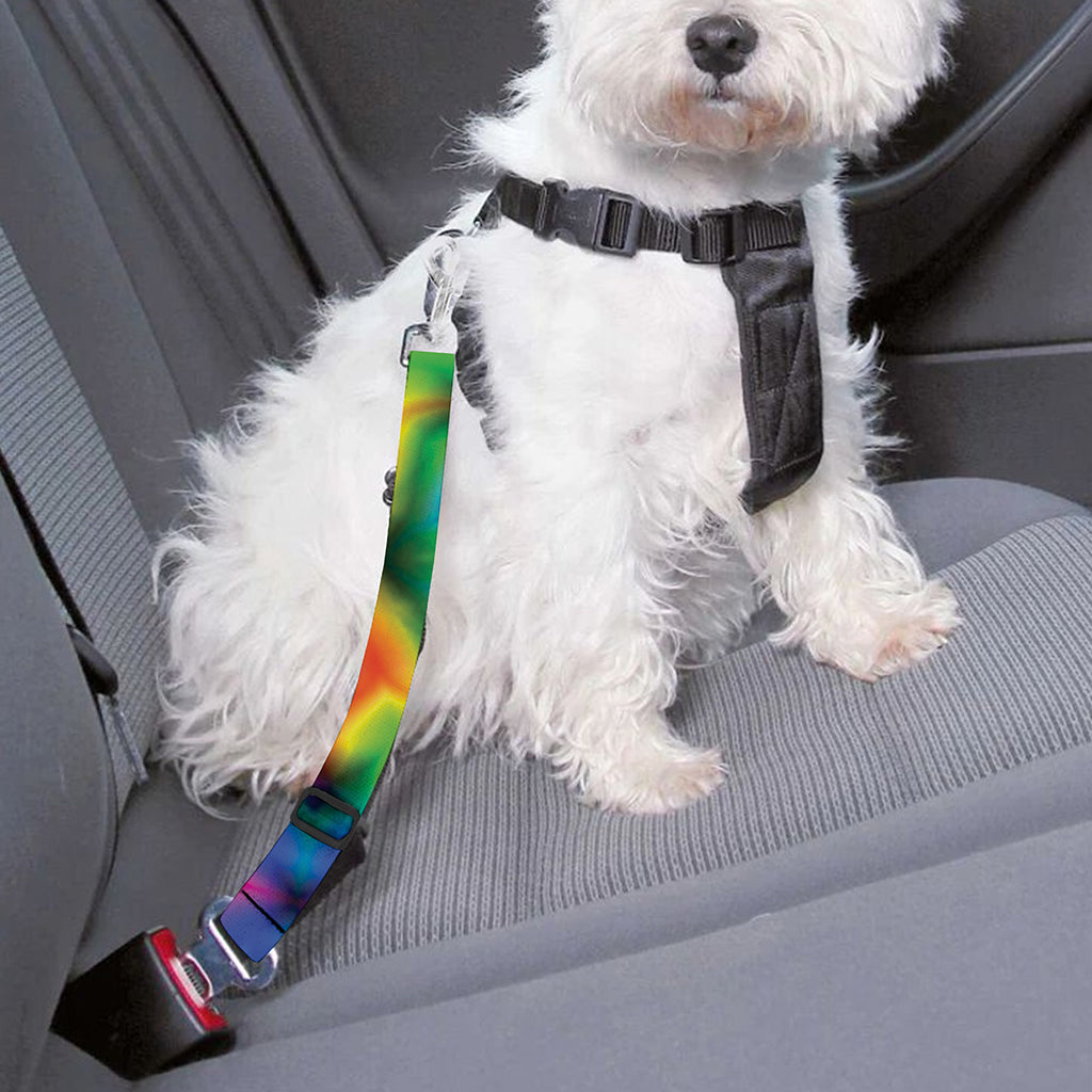 Rainbow Kaleidoscope Print Dog Seat Belt
