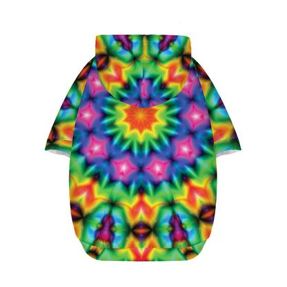 Rainbow Kaleidoscope Print Dog Zip Up Hoodie