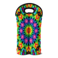 Rainbow Kaleidoscope Print Double Neoprene Wine Tote