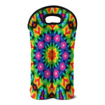 Rainbow Kaleidoscope Print Double Neoprene Wine Tote