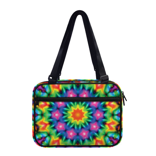 Rainbow Kaleidoscope Print Double Strap Bible Bag