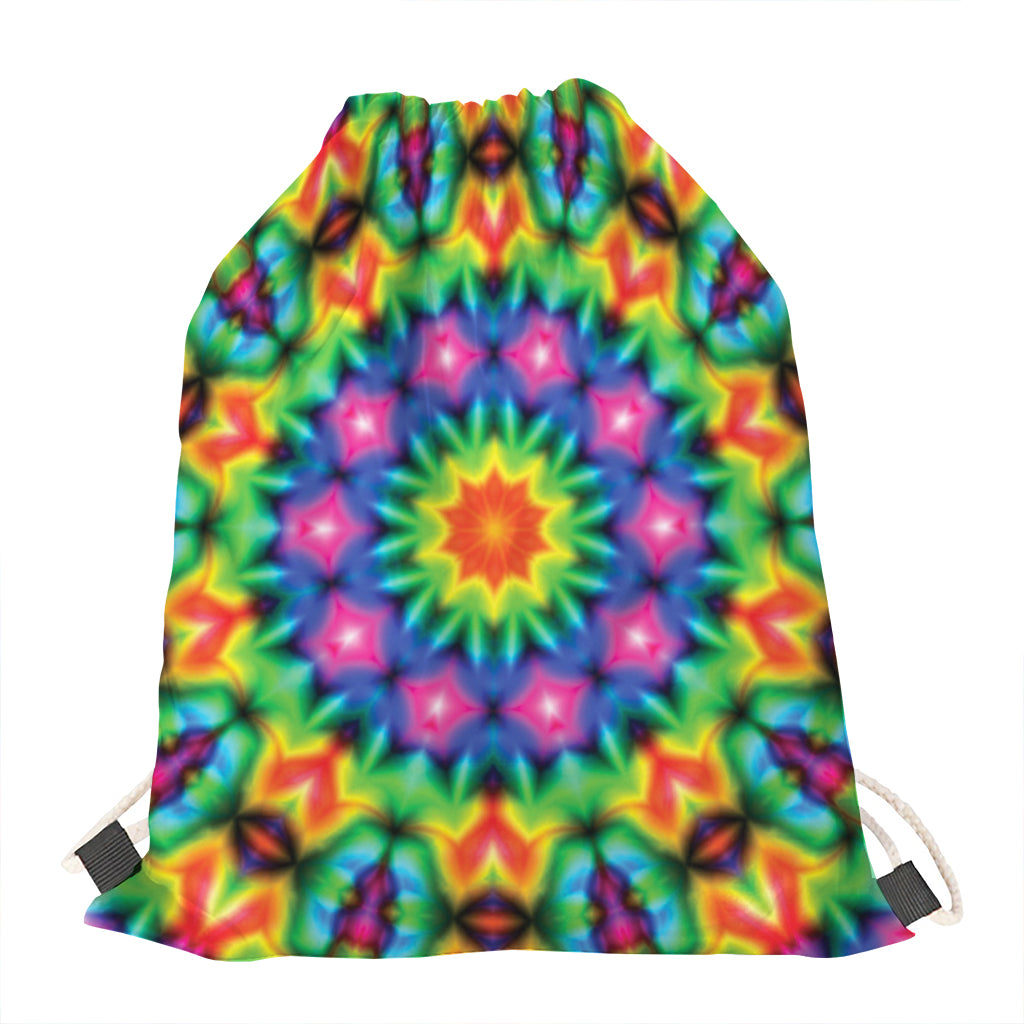 Rainbow Kaleidoscope Print Drawstring Bag