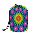 Rainbow Kaleidoscope Print Drawstring Makeup Bag