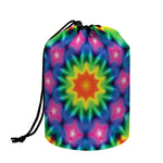 Rainbow Kaleidoscope Print Drawstring Makeup Bag