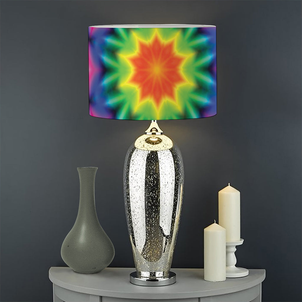 Rainbow Kaleidoscope Print Drum Lamp Shade