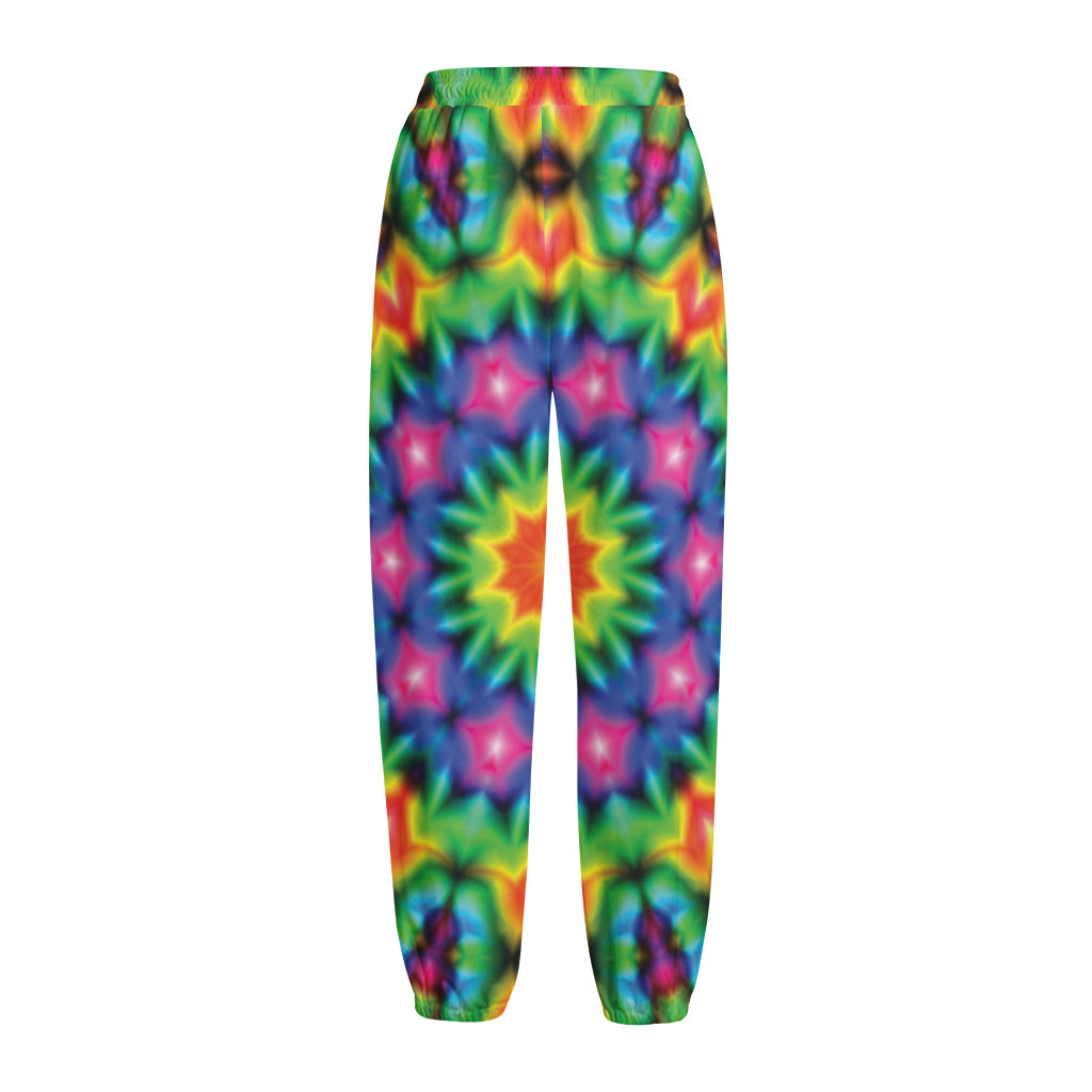 Rainbow Kaleidoscope Print Fleece Lined Knit Pants