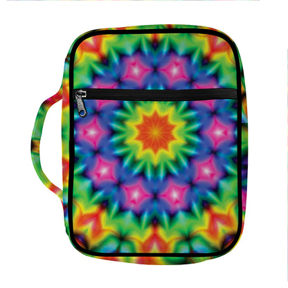 Rainbow Kaleidoscope Print Front Pocket Bible Bag