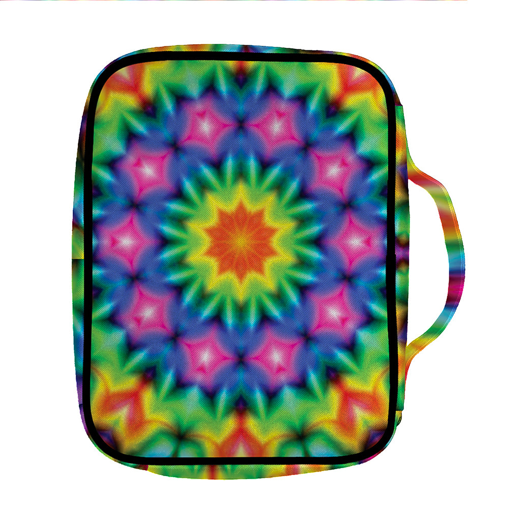 Rainbow Kaleidoscope Print Front Pocket Bible Bag