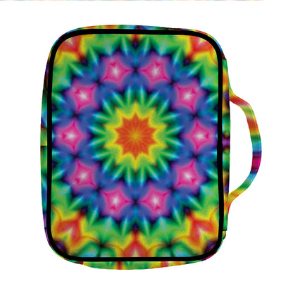Rainbow Kaleidoscope Print Front Pocket Bible Bag