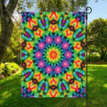 Rainbow Kaleidoscope Print Garden Flag