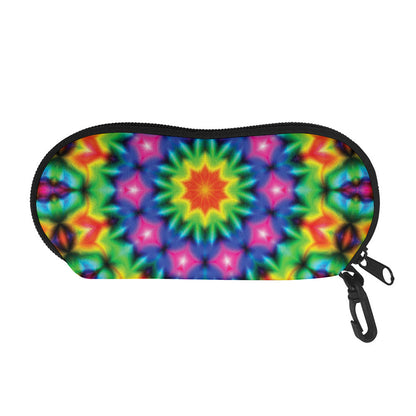 Rainbow Kaleidoscope Print Glasses Case
