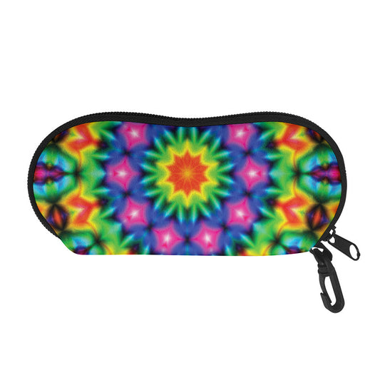 Rainbow Kaleidoscope Print Glasses Case