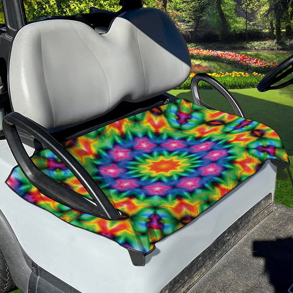 Rainbow Kaleidoscope Print Golf Cart Seat Cover