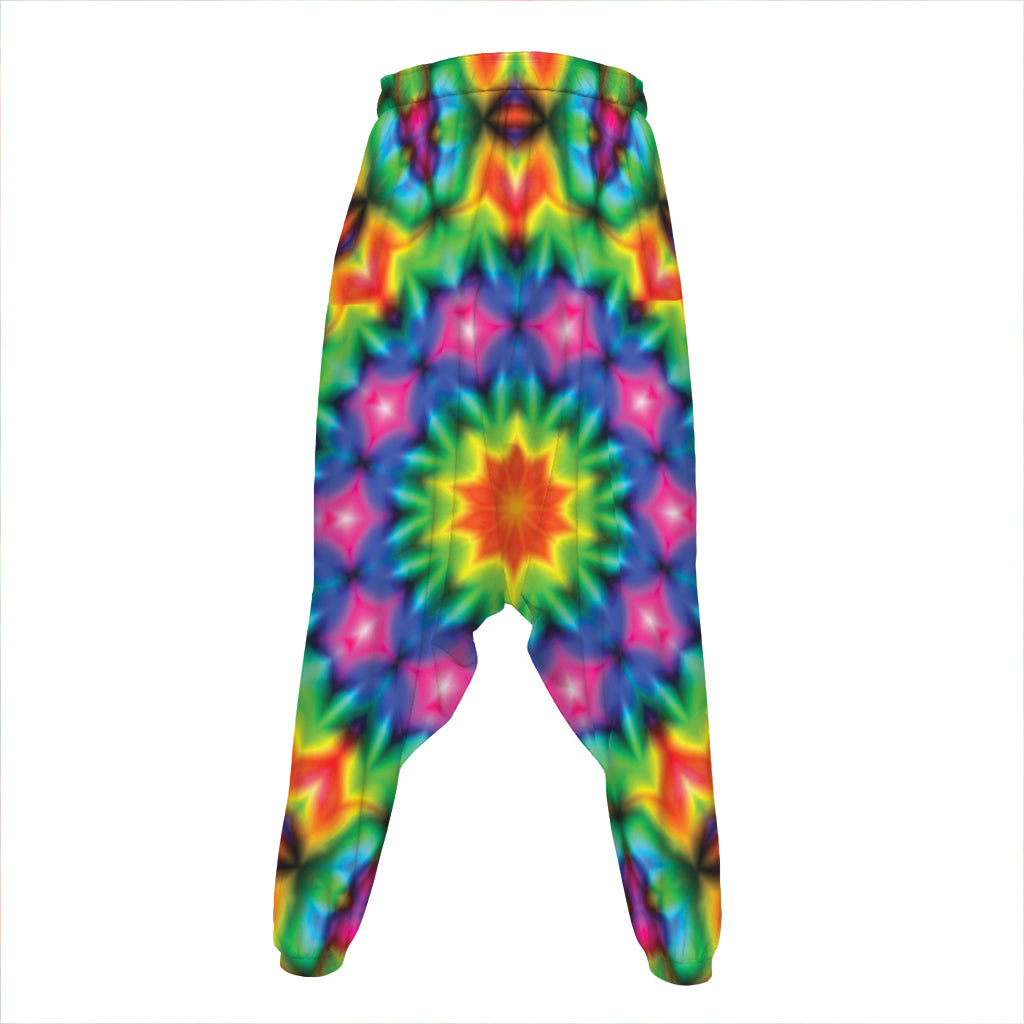 Rainbow Kaleidoscope Print Hammer Pants