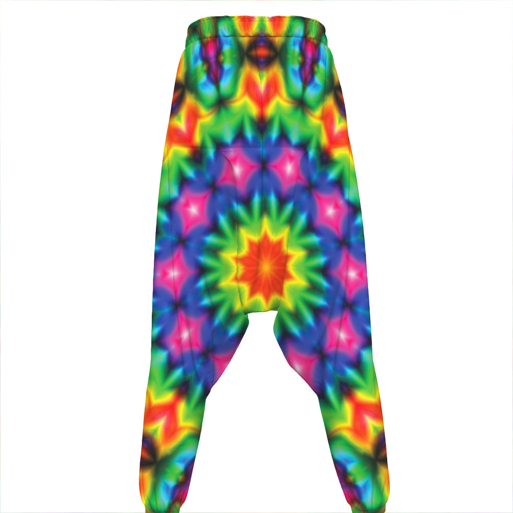 Rainbow Kaleidoscope Print Hammer Pants