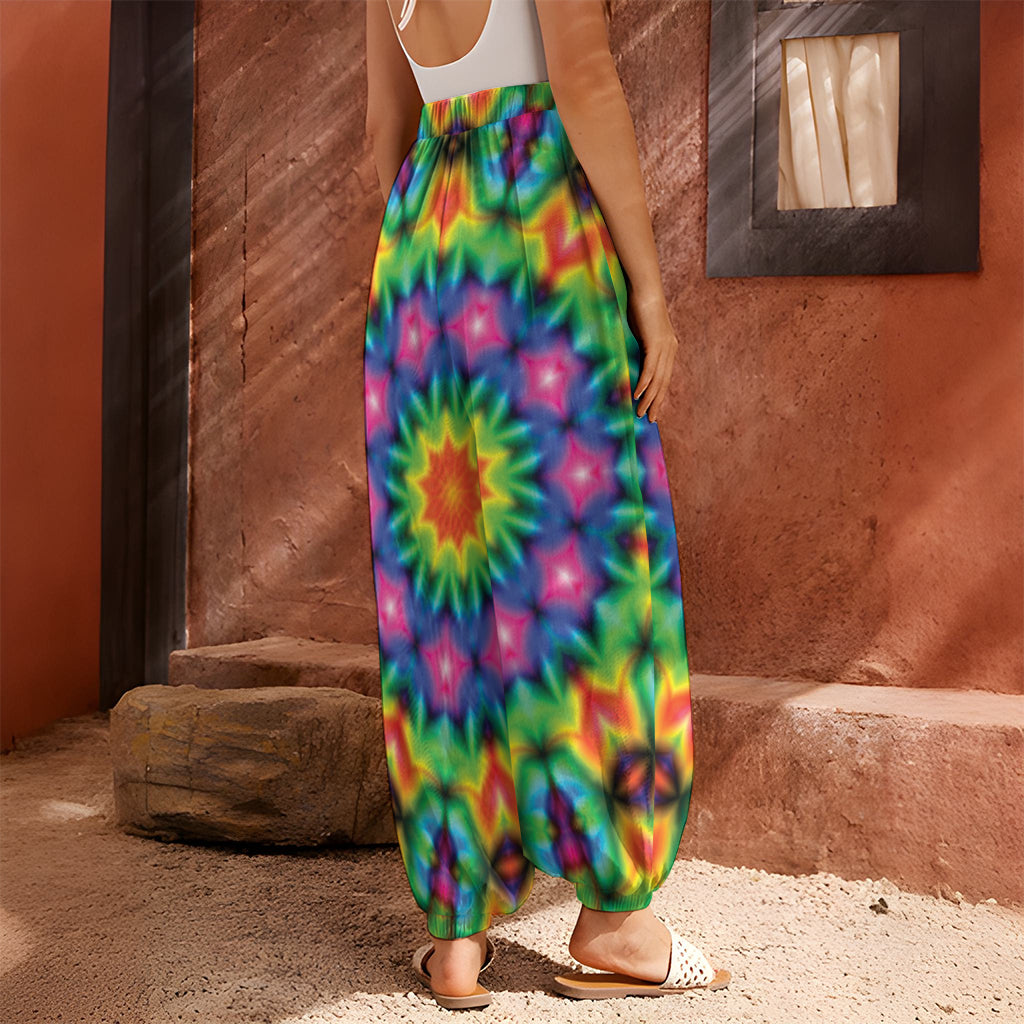 Rainbow Kaleidoscope Print Harem Pants