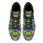 Rainbow Kaleidoscope Print High Top Leather Sneakers