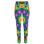 Rainbow Kaleidoscope Print High-Waisted Pocket Leggings