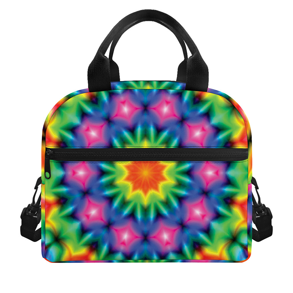 Rainbow Kaleidoscope Print Insulated Lunch Bag