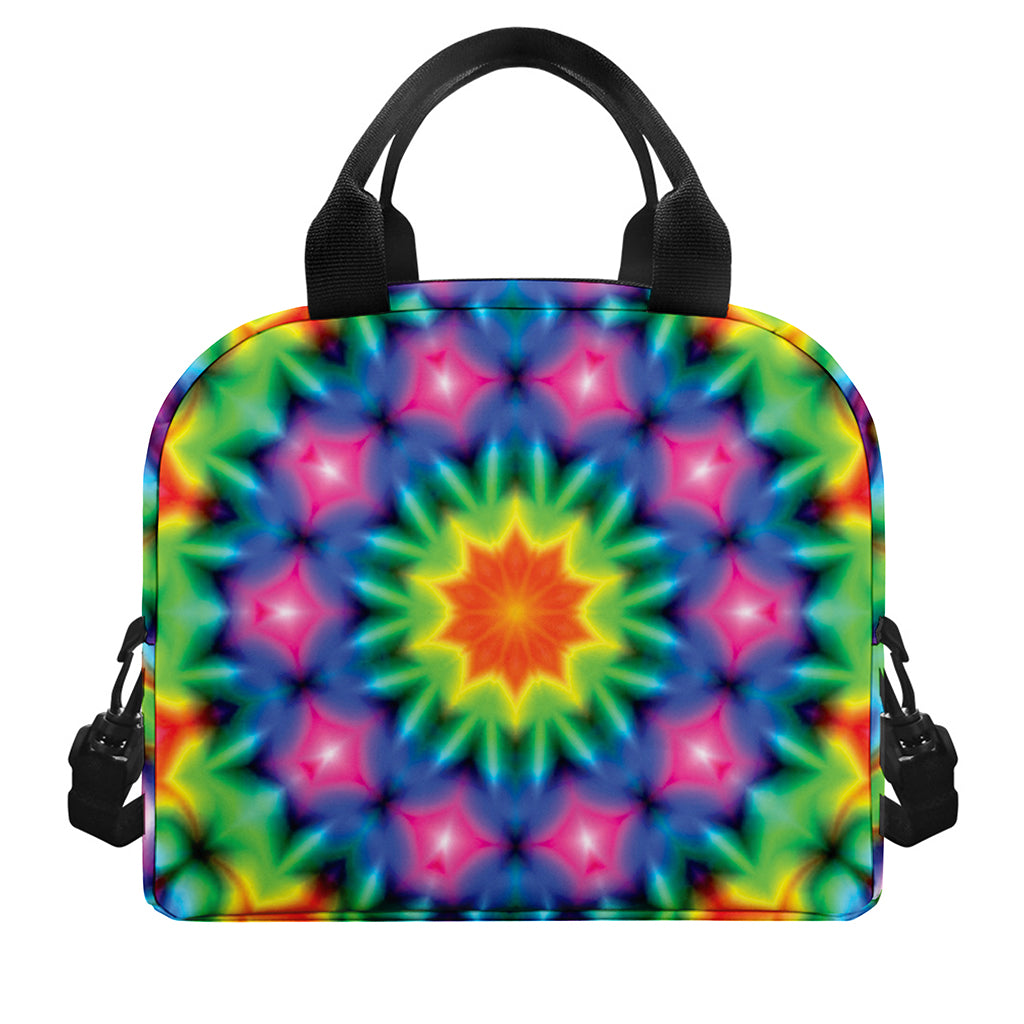 Rainbow Kaleidoscope Print Insulated Lunch Bag