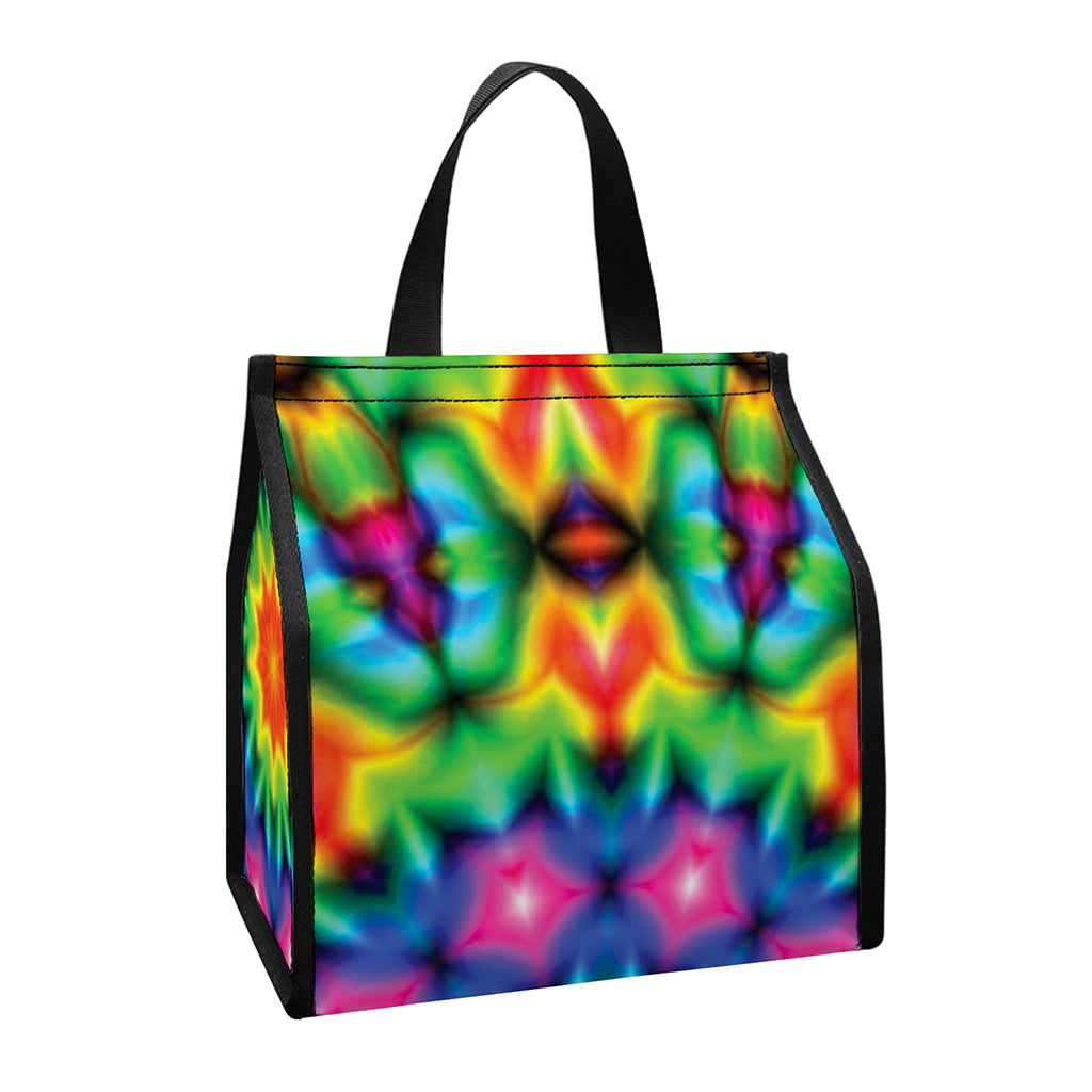 Rainbow Kaleidoscope Print Insulated Lunch Tote