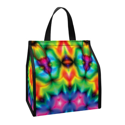 Rainbow Kaleidoscope Print Insulated Lunch Tote