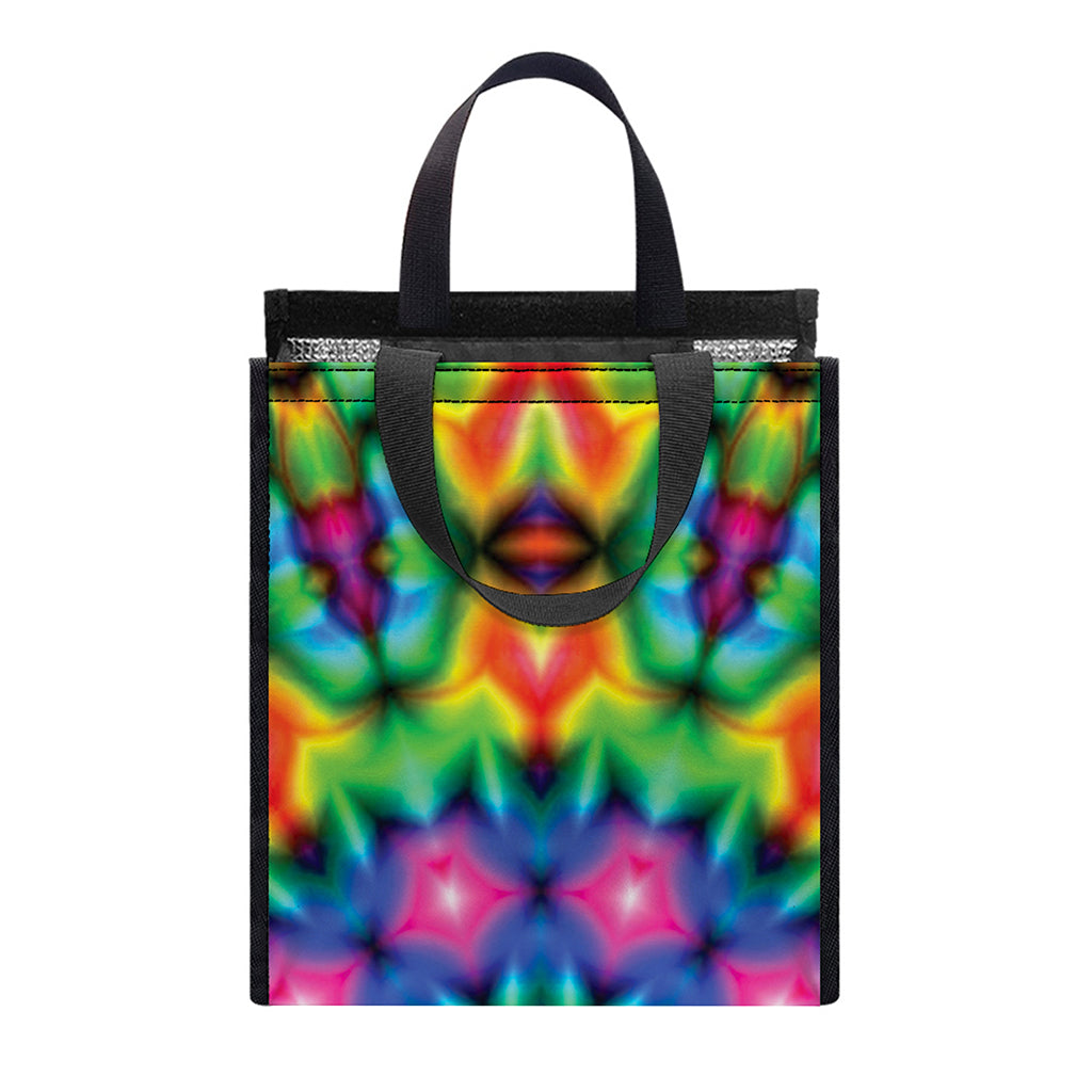 Rainbow Kaleidoscope Print Insulated Lunch Tote