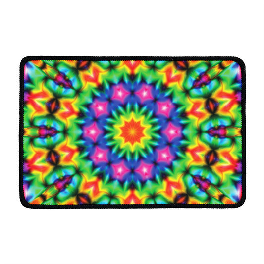 Rainbow Kaleidoscope Print Kitchen Mat