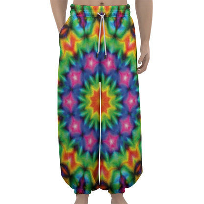 Rainbow Kaleidoscope Print Lantern Pants