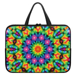 Rainbow Kaleidoscope Print Laptop Sleeve With Handle