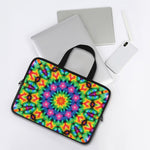 Rainbow Kaleidoscope Print Laptop Sleeve With Handle