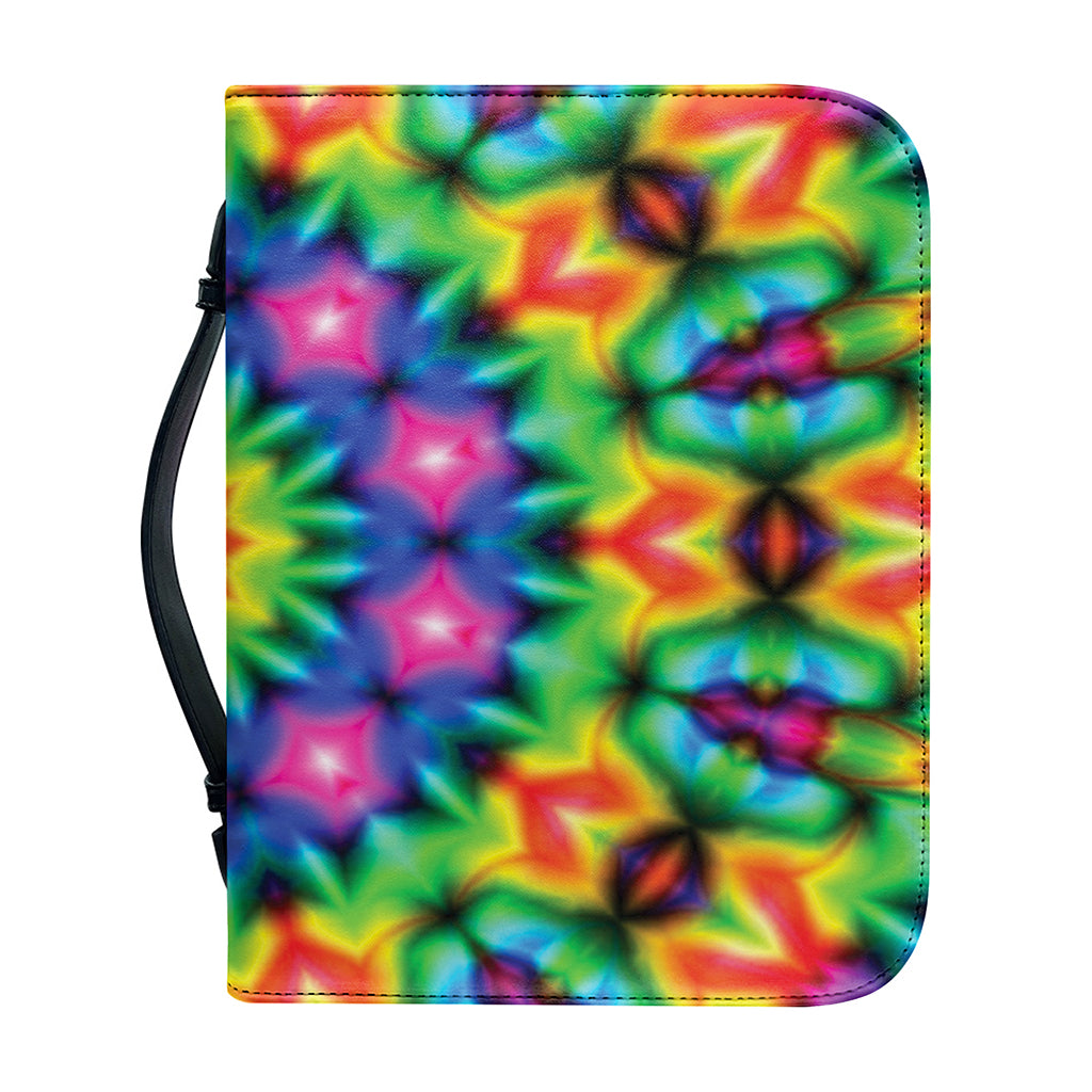 Rainbow Kaleidoscope Print Leather Bible Cover