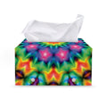 Rainbow Kaleidoscope Print Leather Tissue Box Cover