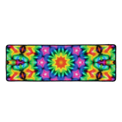 Rainbow Kaleidoscope Print Long Kitchen Mat
