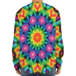 Rainbow Kaleidoscope Print Long Sleeve Baseball Jersey