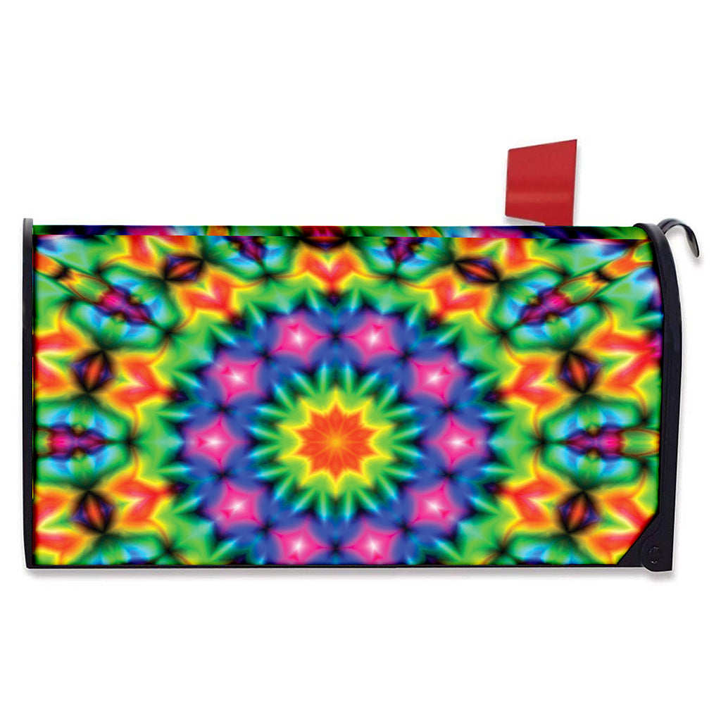 Rainbow Kaleidoscope Print Mailbox Cover