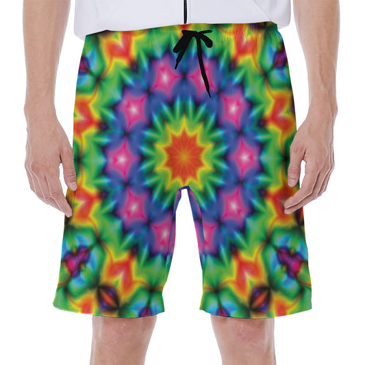 Rainbow Kaleidoscope Print Men's Beach Shorts