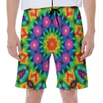 Rainbow Kaleidoscope Print Men's Beach Shorts