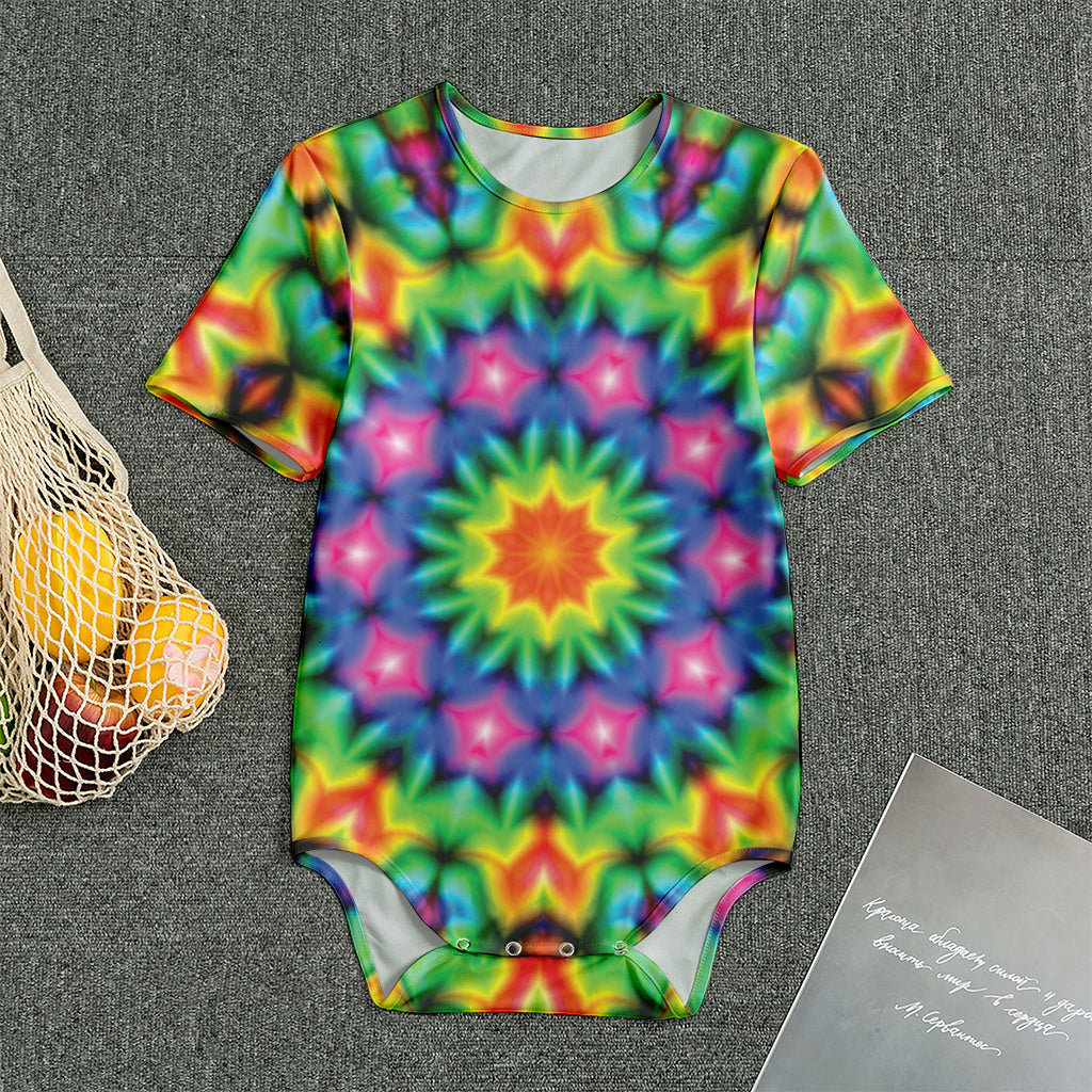 Rainbow Kaleidoscope Print Men's Bodysuit